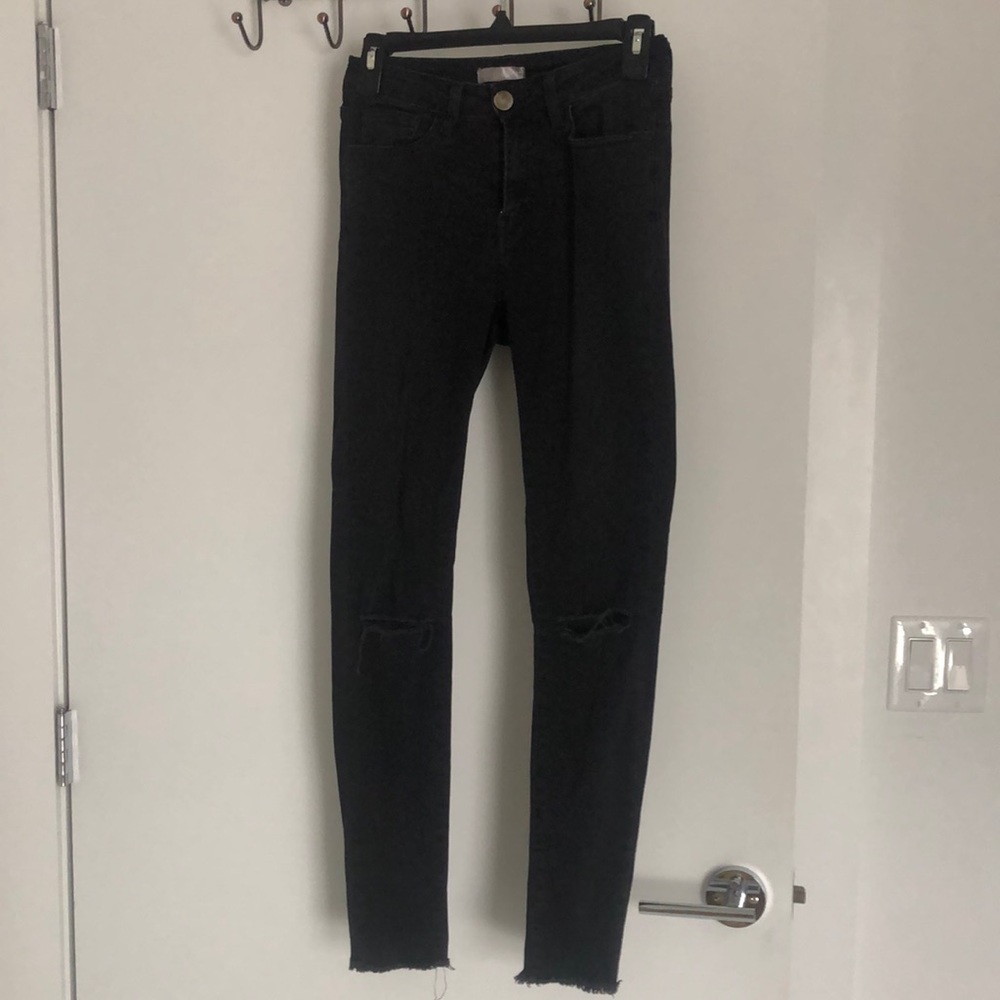 Black Skinny Ripped Jeans